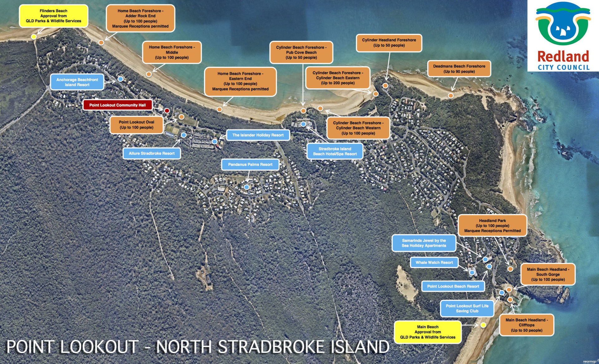 Stradbroke Island Envents Ceremony Locations Map